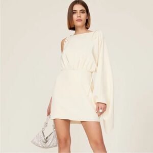 Alexis Wesley Silk Mini Dress in Crème M